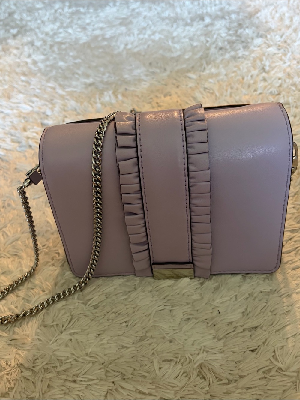 Michael Kors Mini Convertible Chain Crossbody Bag Purses. Light Purple